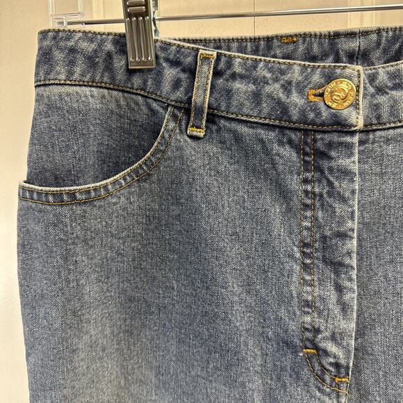 St John Sport by‎ Marie Gray Blue Denim Jeans VTG High Rise Straight Leg Size 10 - Picture 2 of 16